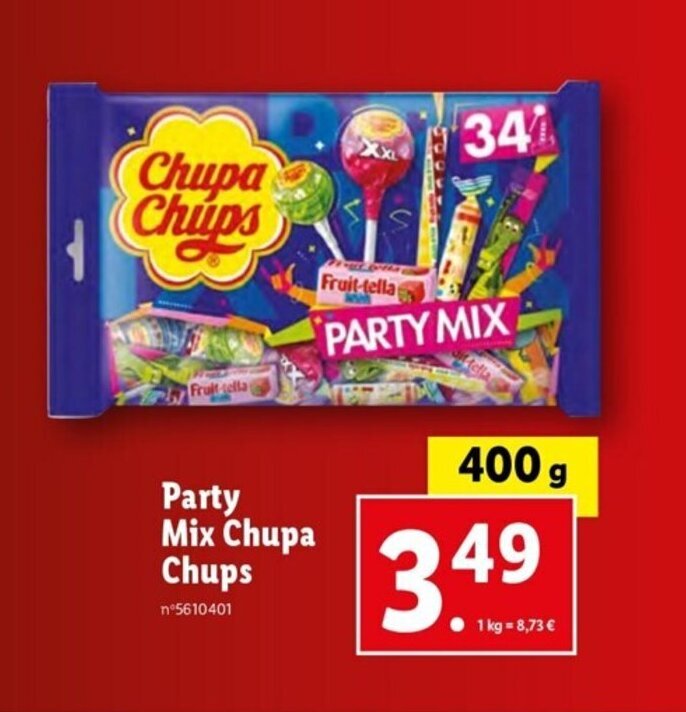 Promo Party mix chupa chups chez Lidl