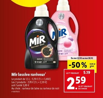 Lidl Mir lessive raviveur offre