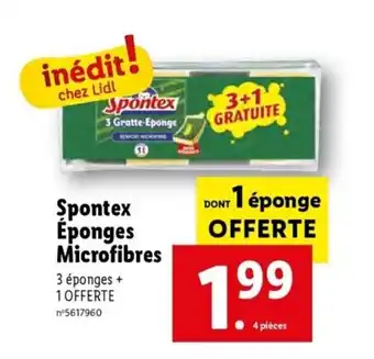 Lidl Spontex éponges microfibres offre