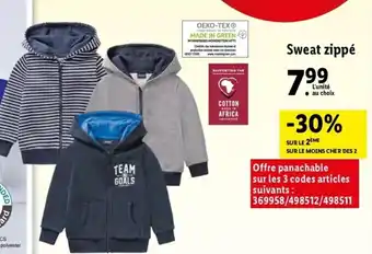 Lidl Sweat zippé offre