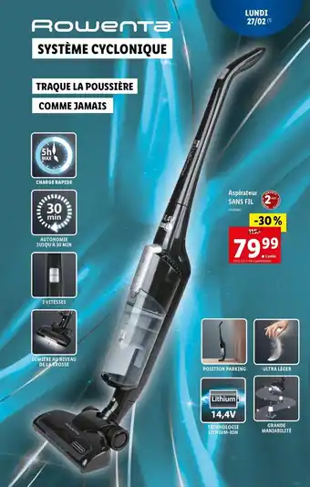Lidl Aspirateur SANS FIL offre