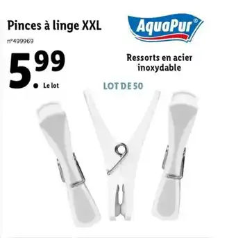 Lidl Pinces à linge XXL offre