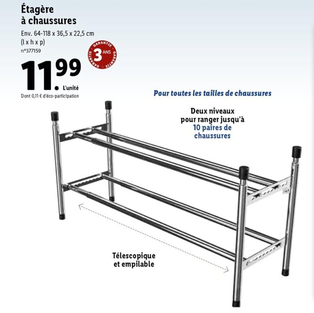Promo Étagère à chaussures chez Lidl
