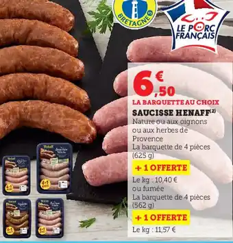 Super U Saucisse henaff offre