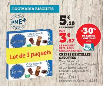 Super U Crêpes dentelles gavottes offre