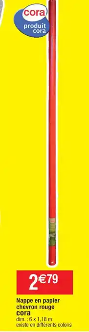 Nappe en Papier Chevron Rouge Cora