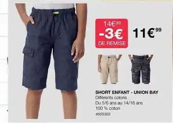 Costco Short enfant - union bay offre