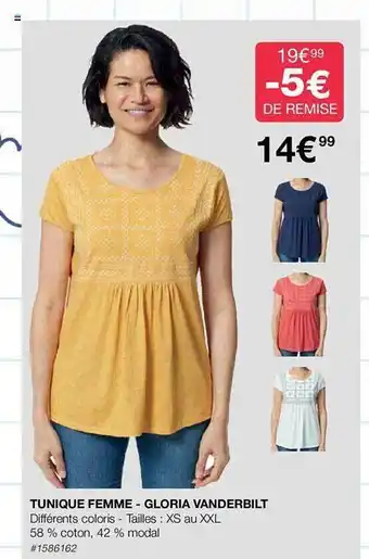 Costco Tunique femme - gloria vanderbilt offre