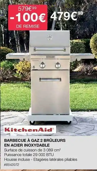 Costco Barbecue à gaz 2 brûleurs en acier inoxydable kitchenaid offre