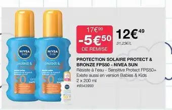 Costco Protection solaire protect & bronze fps50 - nivea sun offre