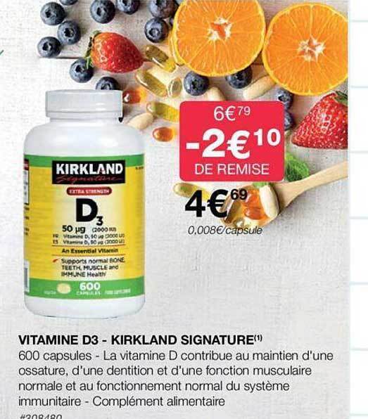 Promo Vitamine d3 kirkland signature chez Costco
