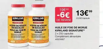 Costco Huile de foie de morue kirkland signature offre