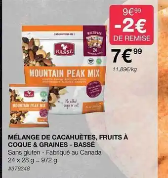 Mélange de cacahuÚtes, fruits à la coque & graines - bassé