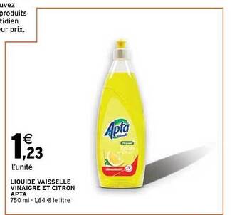 Intermarché Liquide vaisselle vinaigre et citron apta offre