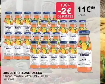 Costco Jus de fruits ace - zuegg offre