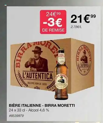 Costco Bière italienne - birra moretti offre