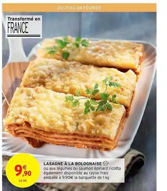 Intermarché Lasagne à la bolognaise offre