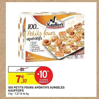 Intermarché 100 petits fours apéritifs surgelés offre