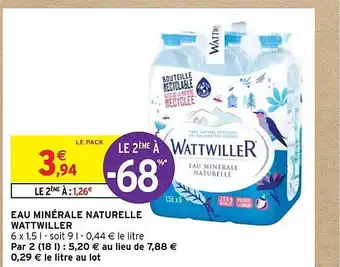 Intermarché Eau minérale naturelle wattwiller offre