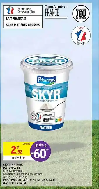 Intermarché Skyr nature pâturages offre