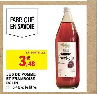 Intermarché Jus de pomme et framboise dolin offre
