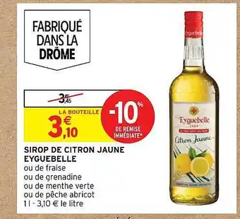 Intermarché Sirop de citron jaune eyguebelle offre