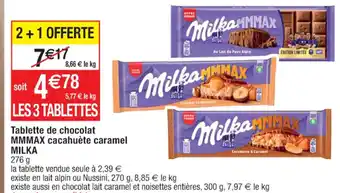 Cora x Carrefour Tablette de Chocolat MMMAx Cacahuète Caramel Milka offre