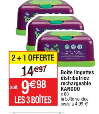 Cora x Carrefour Boîte Lingettes Distributrice Rechargeable Kandoo offre
