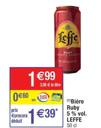 Cora x Carrefour Bière Ruby 5% vol. Leffe offre