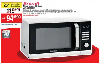 Cora x Carrefour Micro-Ondes 23 Litres offre