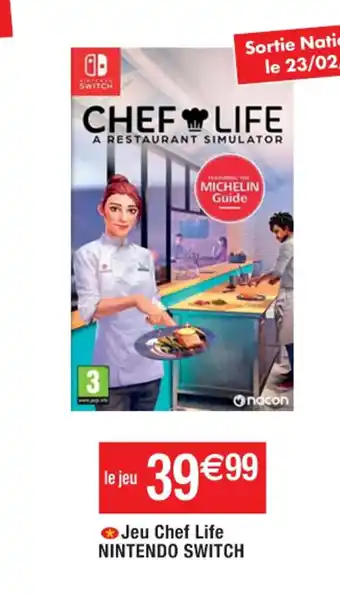 Cora x Carrefour Jeu Chef Life Nintendo Switch offre