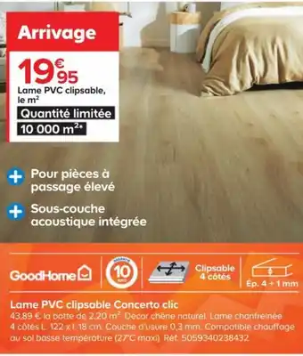 Castorama Lame PVC Clipsable Le m2 offre