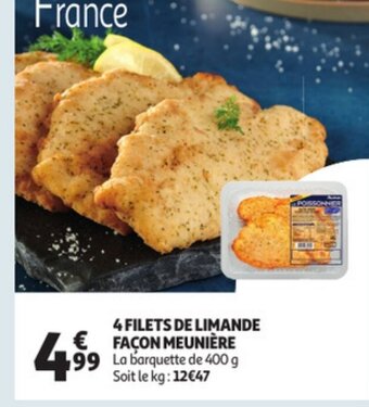 Auchan 4 Filets de Limande Façon meunière offre