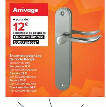 Castorama Ensemble Poignées de Porte Renge offre
