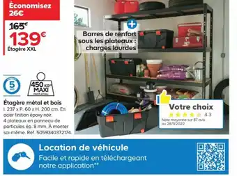 Castorama Étagère Metal Et Bois offre