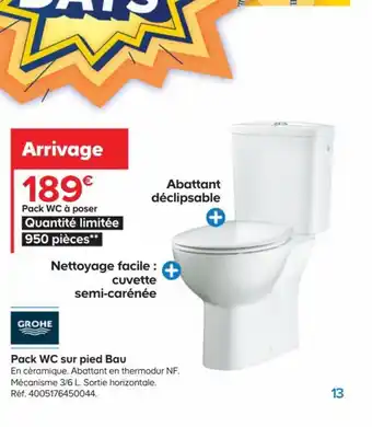Pack WC Sur Pied Bau