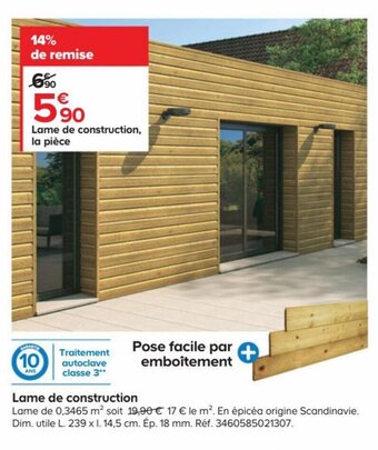 Castorama Lame de Construction offre