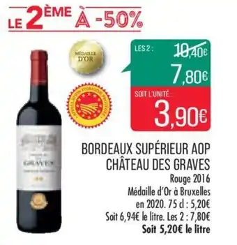 Match Bordeaux Supérieur AOP Chateau Des Graves offre