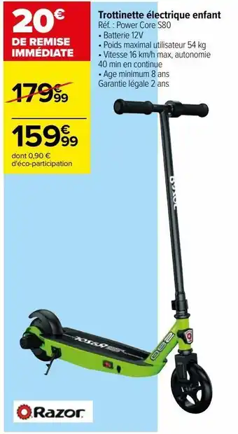 Carrefour Trottinette électrique enfant offre