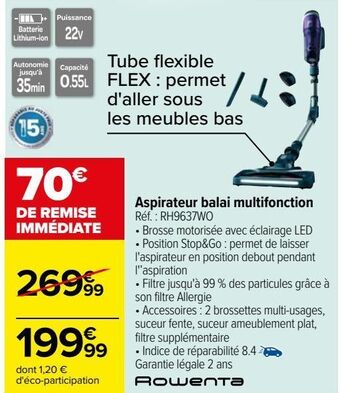 Carrefour Aspirateur balai multifonction offre