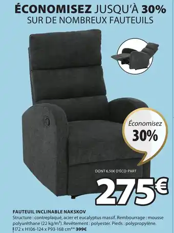 JYSK Fauteuil Inclinable Nakskov offre