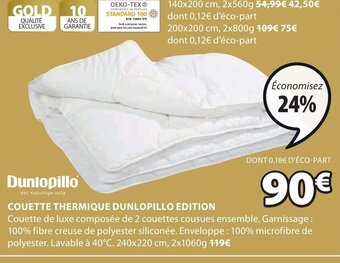 Couette Thermique Dunlopillo Edition