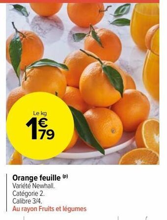 Carrefour Market Orange feuille offre