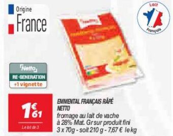 Netto Emmental francais rape netto offre