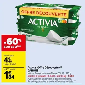 Carrefour Market Activia offre découverte danone offre