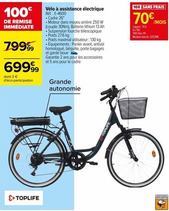 Carrefour Vélo à assistance électrique offre
