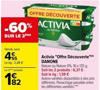 Carrefour Activia "offre découverte" danone offre