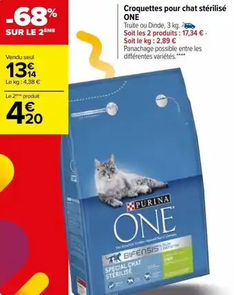 Carrefour Market Croquettes pour chat stérilisé one offre
