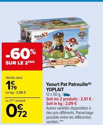 Carrefour Market Yaourt pat patrouille(q) yoplait offre