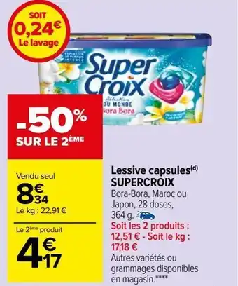 Carrefour Market Lessive capsules(d) supercroix offre